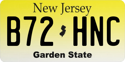 NJ license plate B72HNC