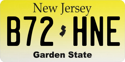 NJ license plate B72HNE