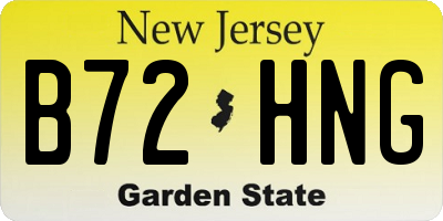 NJ license plate B72HNG