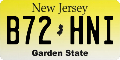 NJ license plate B72HNI