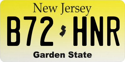 NJ license plate B72HNR
