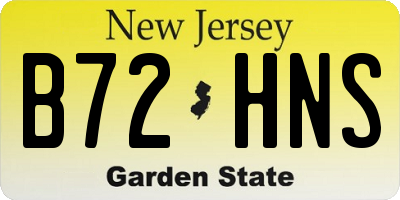NJ license plate B72HNS
