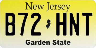 NJ license plate B72HNT