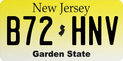 NJ license plate B72HNV