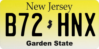 NJ license plate B72HNX