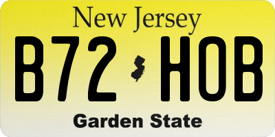 NJ license plate B72HOB