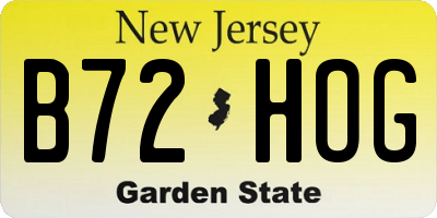 NJ license plate B72HOG
