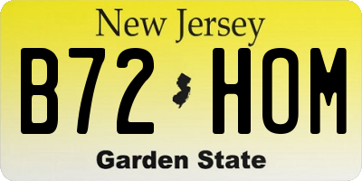 NJ license plate B72HOM