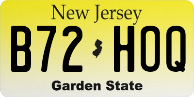 NJ license plate B72HOQ