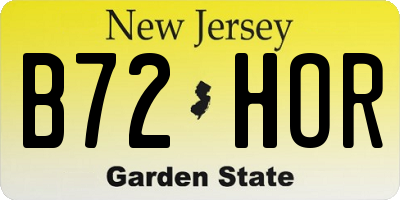 NJ license plate B72HOR