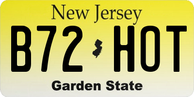 NJ license plate B72HOT