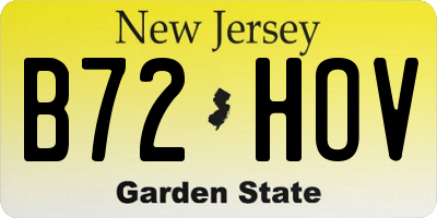 NJ license plate B72HOV