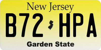 NJ license plate B72HPA