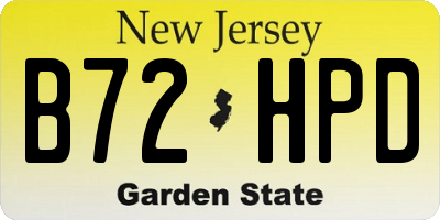 NJ license plate B72HPD
