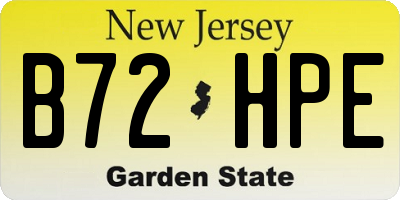 NJ license plate B72HPE
