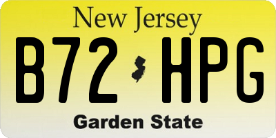 NJ license plate B72HPG