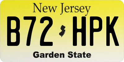 NJ license plate B72HPK