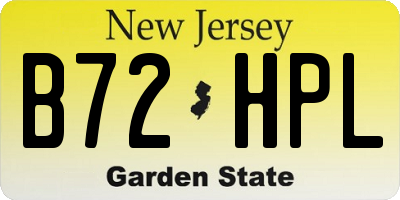 NJ license plate B72HPL