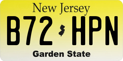 NJ license plate B72HPN