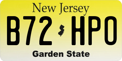 NJ license plate B72HPO