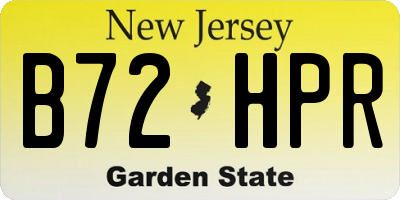 NJ license plate B72HPR