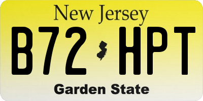 NJ license plate B72HPT
