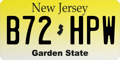 NJ license plate B72HPW