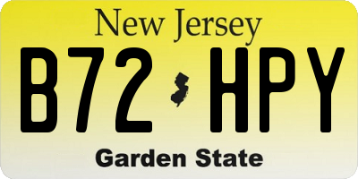 NJ license plate B72HPY