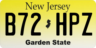 NJ license plate B72HPZ