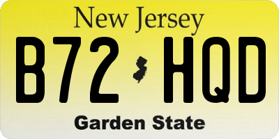 NJ license plate B72HQD