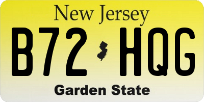NJ license plate B72HQG