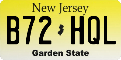 NJ license plate B72HQL