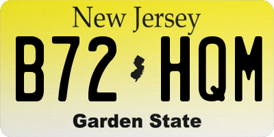 NJ license plate B72HQM