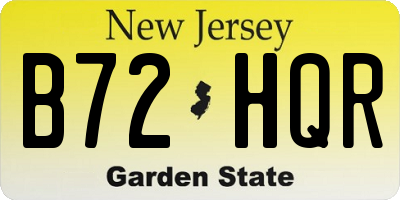 NJ license plate B72HQR