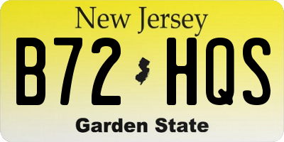 NJ license plate B72HQS