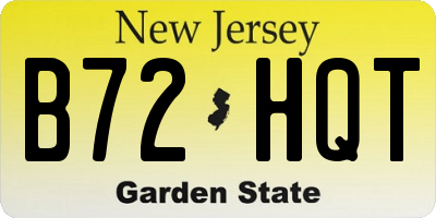 NJ license plate B72HQT
