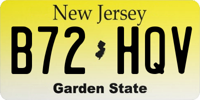NJ license plate B72HQV