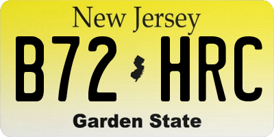 NJ license plate B72HRC