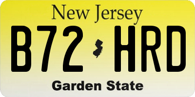NJ license plate B72HRD
