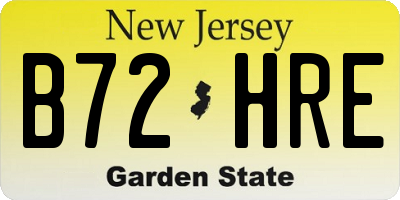 NJ license plate B72HRE