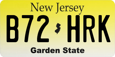 NJ license plate B72HRK