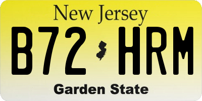 NJ license plate B72HRM