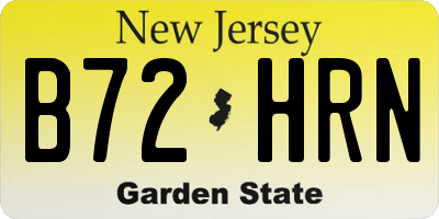 NJ license plate B72HRN
