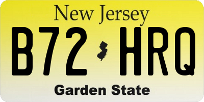 NJ license plate B72HRQ