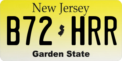 NJ license plate B72HRR