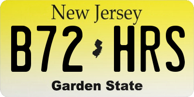NJ license plate B72HRS