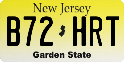 NJ license plate B72HRT