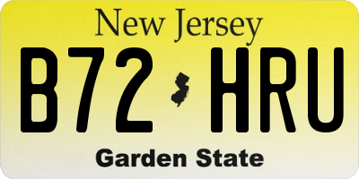NJ license plate B72HRU