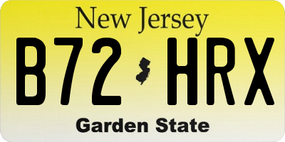 NJ license plate B72HRX