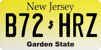 NJ license plate B72HRZ